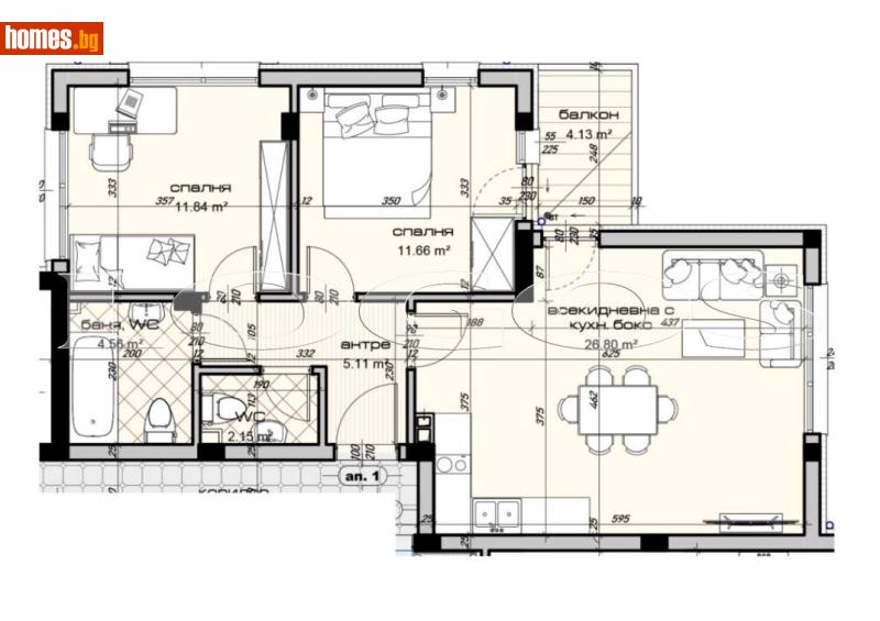 Тристаен, 101m² - Кв. Виница, Варна - Апартамент за продажба - ЛОГОС - 116540362