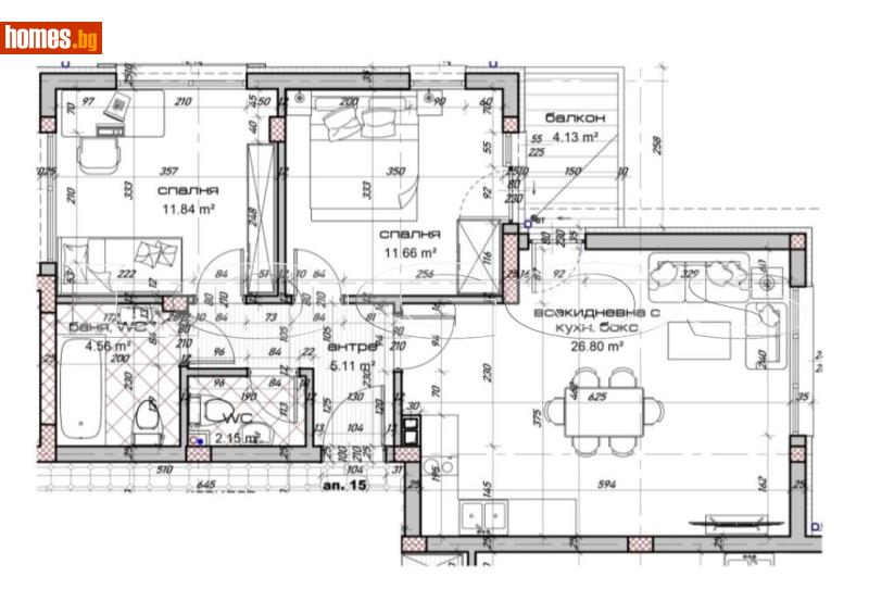 Тристаен, 97m² - Кв. Виница, Варна - Апартамент за продажба - ЛОГОС - 116540389