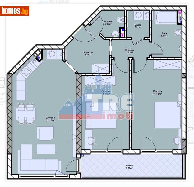 Тристаен, 115m² - Жк. Полигона, София - Апартамент за продажба - ТЕНДЕНЗ РИАЛ ЕСТЕЙТ - 116540645