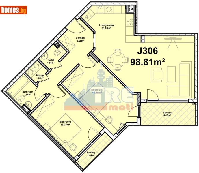 Тристаен, 116m² - Жк. Полигона, София - Апартамент за продажба - ТЕНДЕНЗ РИАЛ ЕСТЕЙТ - 116540676