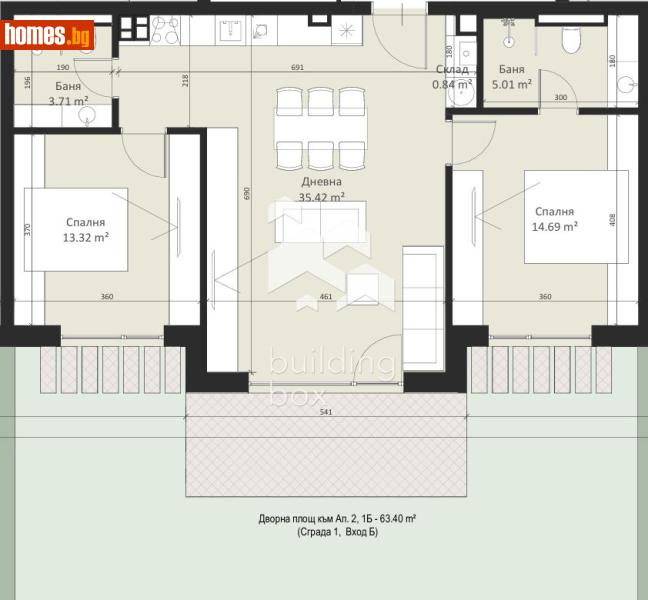 Тристаен, 94m² - Кв. Малинова Долина, София - Апартамент за продажба - Билдинг Бокс - 116543605