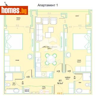 Тристаен, 118m² - Апартамент за продажба - 116543893