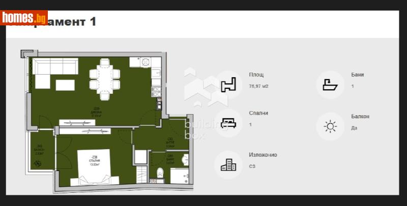 Двустаен, 77m² - Жк. Левски, София - Апартамент за продажба - Билдинг Бокс - 116545356