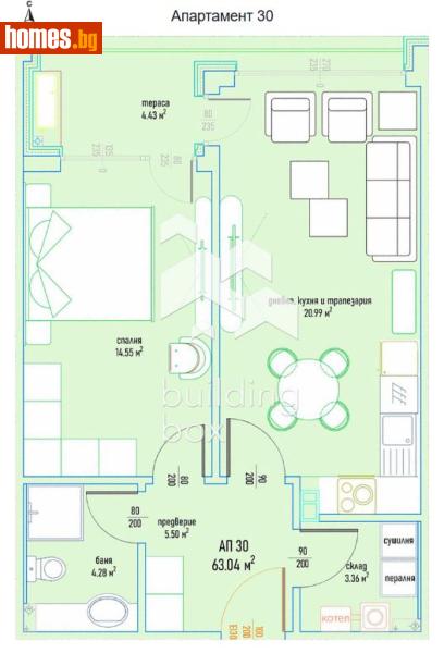 Двустаен, 76m² - Кв. Малинова Долина, София - Апартамент за продажба - Билдинг Бокс - 116546379