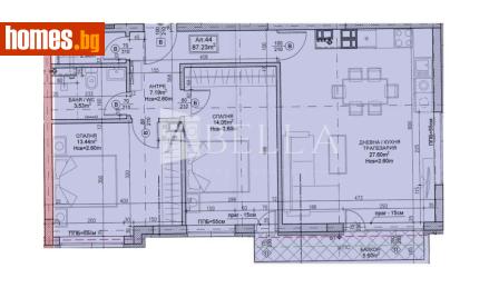 Тристаен, 104m² - Апартамент за продажба - 116600859