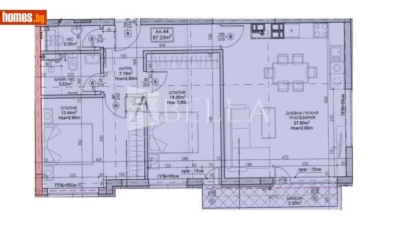 Тристаен, 104m² - Жк. Дружба 2, София - Апартамент за продажба - Абела - 116600859