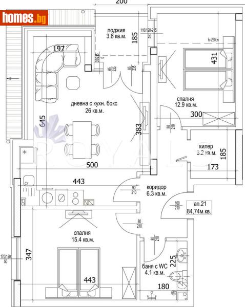 Двустаен, 96m² -  Кайсиева Градина, Варна - Апартамент за продажба - РОЯЛС - 116604595