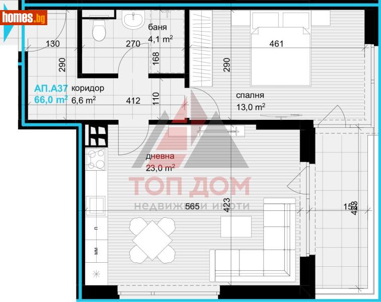 Двустаен, 68m² - Кв. Аспарухово, Варна - Апартамент за продажба - Топ Дом  - 116608126