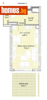Едностаен, 55m² - Апартамент за продажба - 116613430