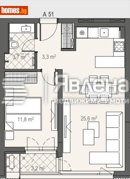 Двустаен, 65m² - Кв. Манастирски Ливади, София - Апартамент за продажба - ЯВЛЕНА - 116616053