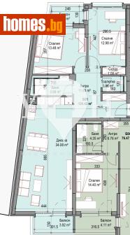 Тристаен, 124m² - Апартамент за продажба - 116619428