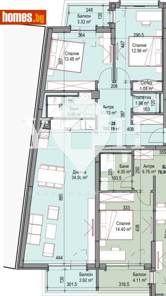 Тристаен, 125m² - Жк. Сухата Река, София - Апартамент за продажба - YOHOME - 116619430