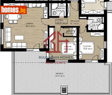 Тристаен, 186m² - Апартамент за продажба - 116621487