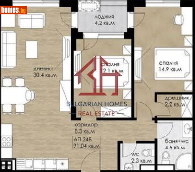 Тристаен, 107m² - Жк. Дружба 1, София - Апартамент за продажба - Bulgarian Homes - 116621508