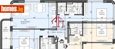 Тристаен, 113m² - Апартамент за продажба - 116621537