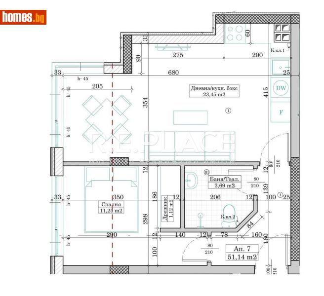 Двустаен, 59m² - М-т Акчелар, Варна - Апартамент за продажба - R.E.PLACE - 116648549