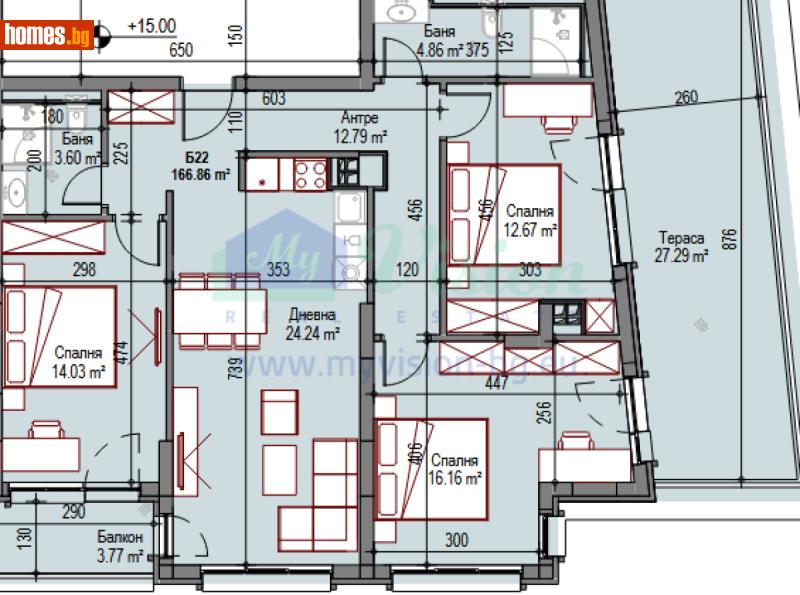 Четиристаен, 166m² - Жк. Сухата Река, София - Апартамент за продажба - Myvision Real Estate - 116662712
