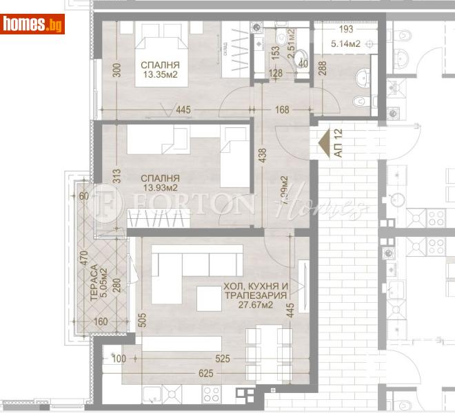 Тристаен, 103m² - Кв. Манастирски Ливади, София - Апартамент за продажба - Фортън Хоумс - 116670890