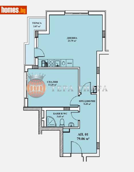 Двустаен, 79m² -  Център, София - Апартамент за продажба - Тера Тиара - 116676999