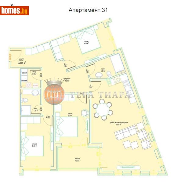 Четиристаен, 161m² - Кв. Малинова Долина, София - Апартамент за продажба - Тера Тиара - 116677026