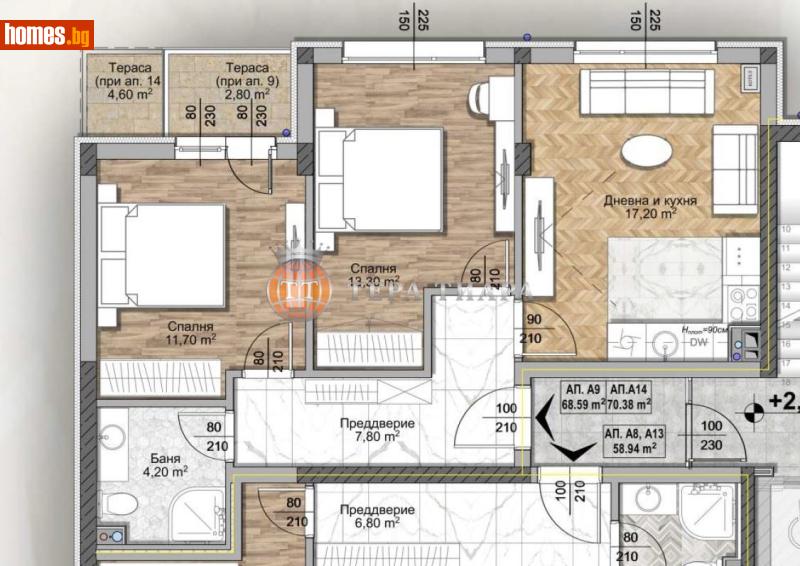 Тристаен, 88m² - Жк. Овча Купел 1, София - Апартамент за продажба - Тера Тиара - 116677101
