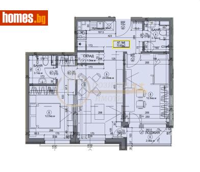 Тристаен, 90m² - Апартамент за продажба - 116681557