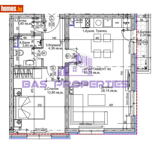 Двустаен, 75m² - Жк. Люлин 5, София - Апартамент за продажба - BasProperties - 116681672