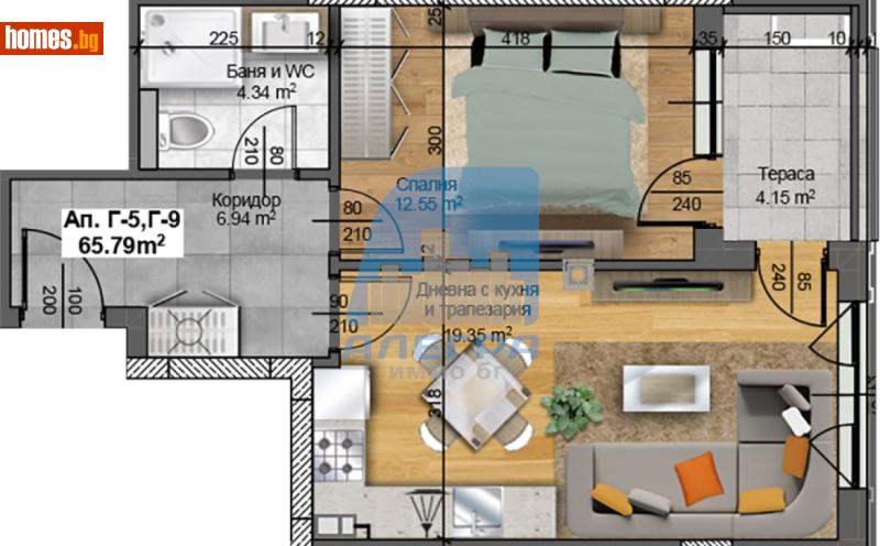 Двустаен, 66m² - Жк. Христо Смирненски, Пловдив - Апартамент за продажба - Alegra ImmoBG - 116699964