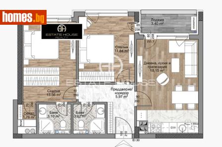 Тристаен, 83m² - Апартамент за продажба - 116701354