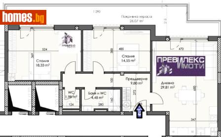 Тристаен, 110m² - Апартамент за продажба - 116710151