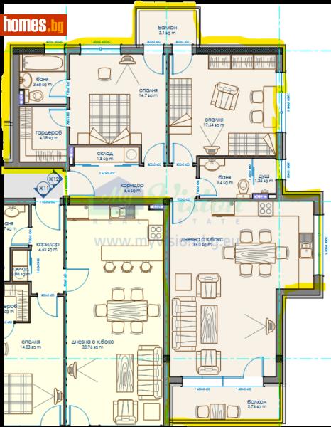 Тристаен, 126m² - Кв. Витоша, София - Апартамент за продажба - Myvision Real Estate - 116736872