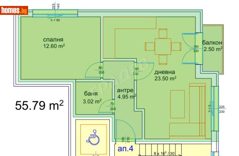 Двустаен, 56m² - Жк. Възраждане, Варна - Апартамент за продажба - ГРАДЕВ ООД - 116738691