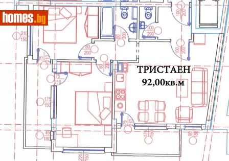 Тристаен, 92m² - Апартамент за продажба - 116740115