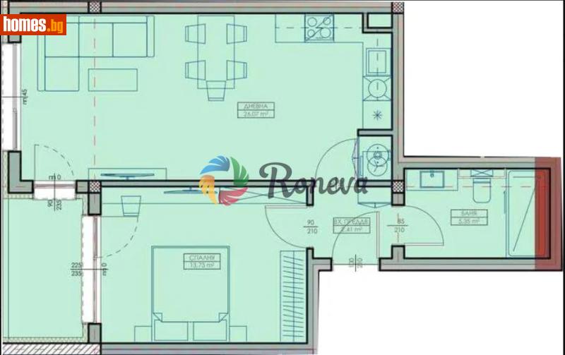 Двустаен, 71m² -  Кайсиева Градина, Варна - Апартамент за продажба - РОНЕВА ООД - 116750525