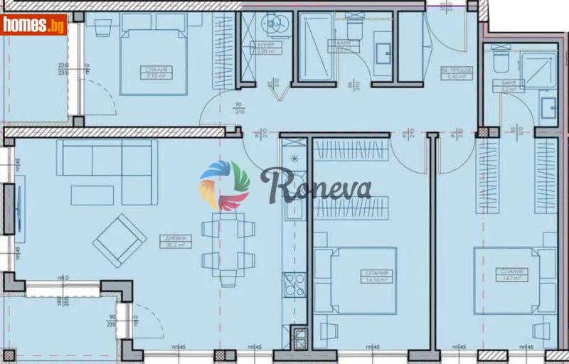 Четиристаен, 131m² -  Кайсиева Градина, Варна - Апартамент за продажба - РОНЕВА ООД - 116750527