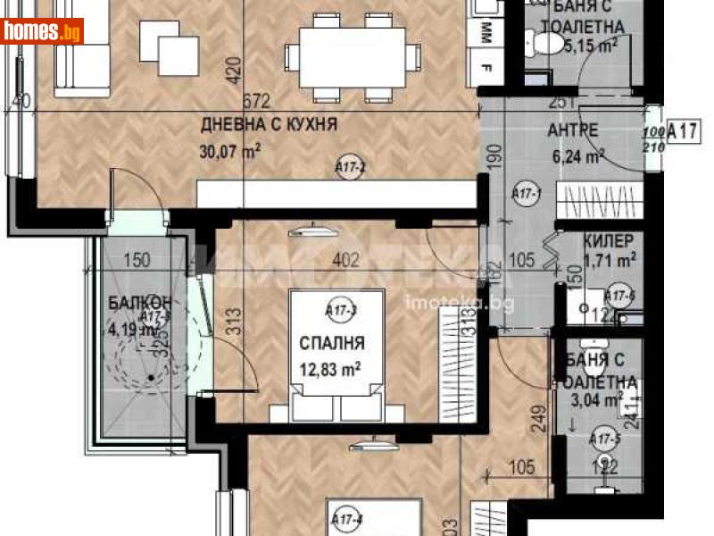 Тристаен, 103m² - Кв. Кръстова Вада, София - Апартамент за продажба - ИМОТЕКА АД - 116754592