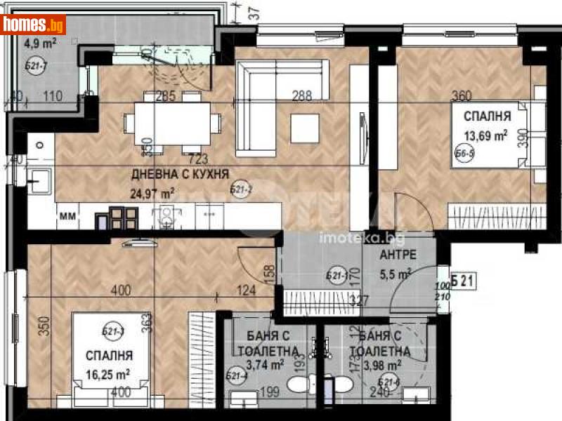 Тристаен, 104m² - Кв. Кръстова Вада, София - Апартамент за продажба - ИМОТЕКА АД - 116754598