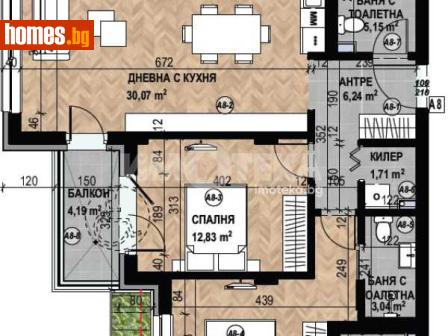 Тристаен, 102m² - Апартамент за продажба - 116754602