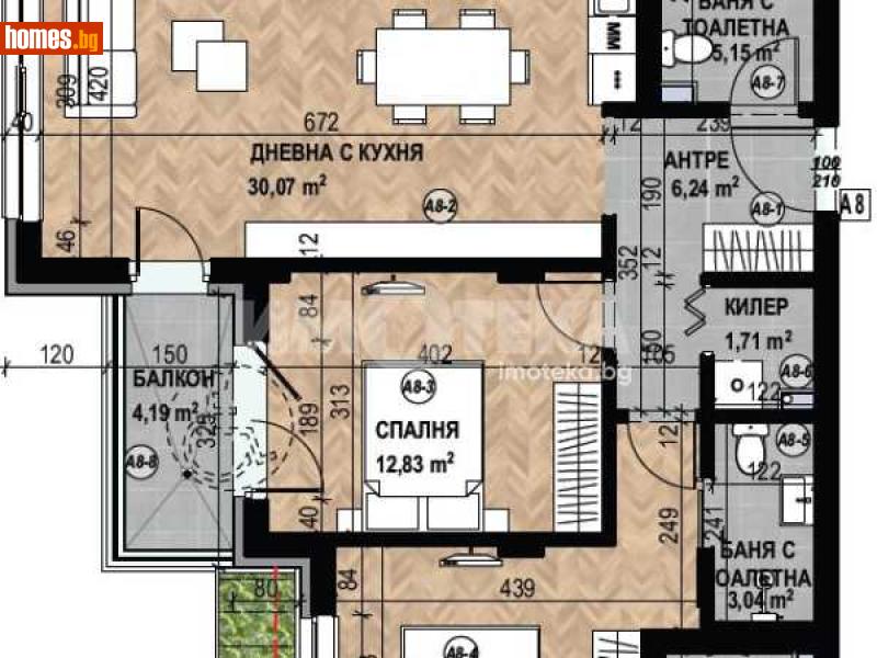 Тристаен, 102m² - Кв. Кръстова Вада, София - Апартамент за продажба - ИМОТЕКА АД - 116754602