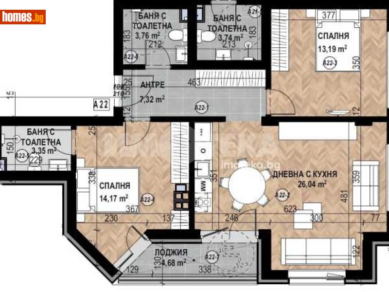 Тристаен, 99m² - Кв. Кръстова Вада, София - Апартамент за продажба - ИМОТЕКА АД - 116754614