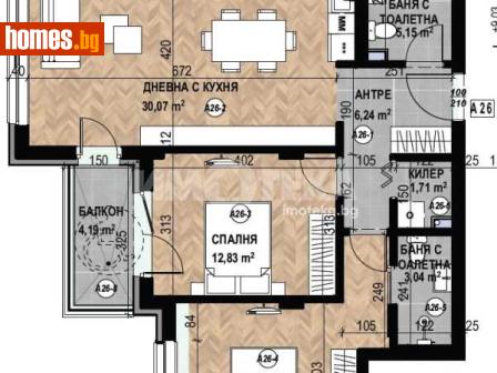 Тристаен, 103m² - Апартамент за продажба - 116754630