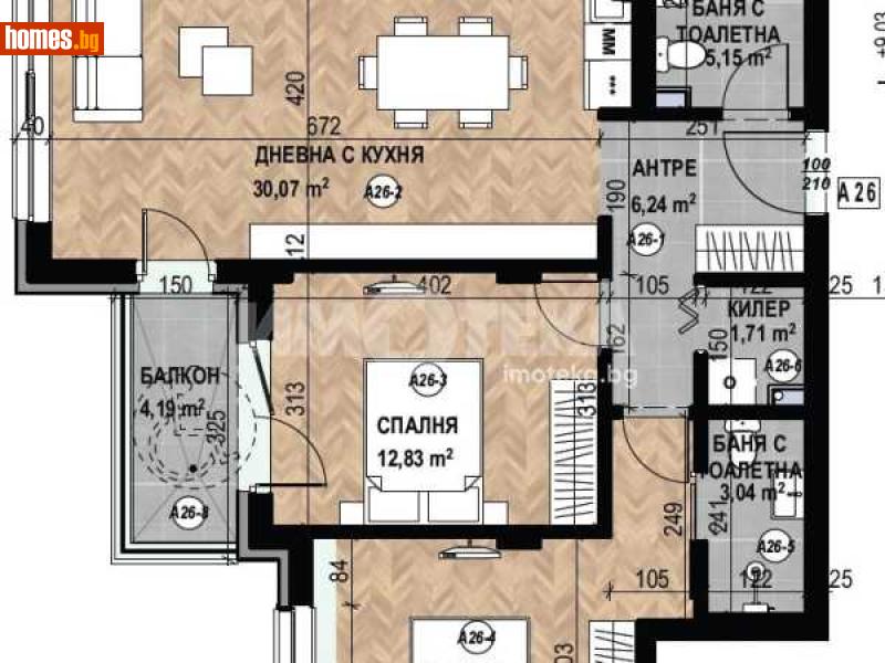 Тристаен, 103m² - Кв. Кръстова Вада, София - Апартамент за продажба - ИМОТЕКА АД - 116754630