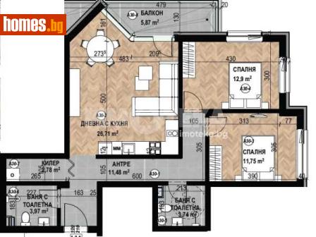 Тристаен, 107m² - Апартамент за продажба - 116754632