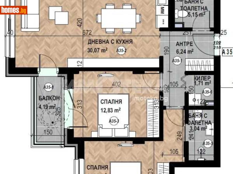 Тристаен, 103m² - Кв. Кръстова Вада, София - Апартамент за продажба - ИМОТЕКА АД - 116754638