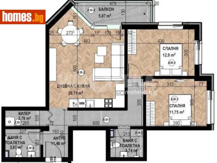 Тристаен, 107m² - Апартамент за продажба - 116754650