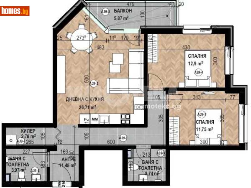 Тристаен, 107m² - Кв. Кръстова Вада, София - Апартамент за продажба - ИМОТЕКА АД - 116754650