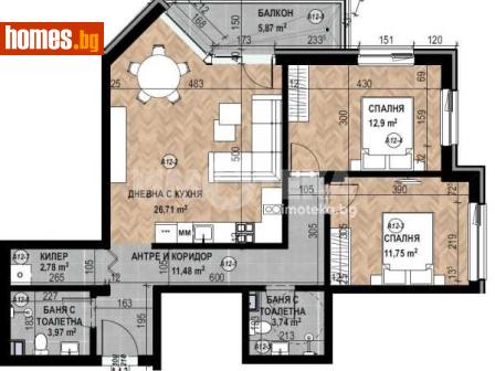 Тристаен, 106m² - Апартамент за продажба - 116754669