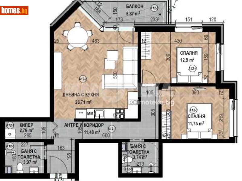 Тристаен, 106m² - Кв. Кръстова Вада, София - Апартамент за продажба - ИМОТЕКА АД - 116754669