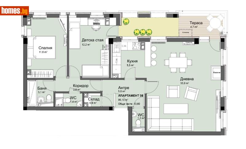 Тристаен, 108m² - Жк. Красно Село, София - Апартамент за продажба - Титан Пропъртис - 116768833