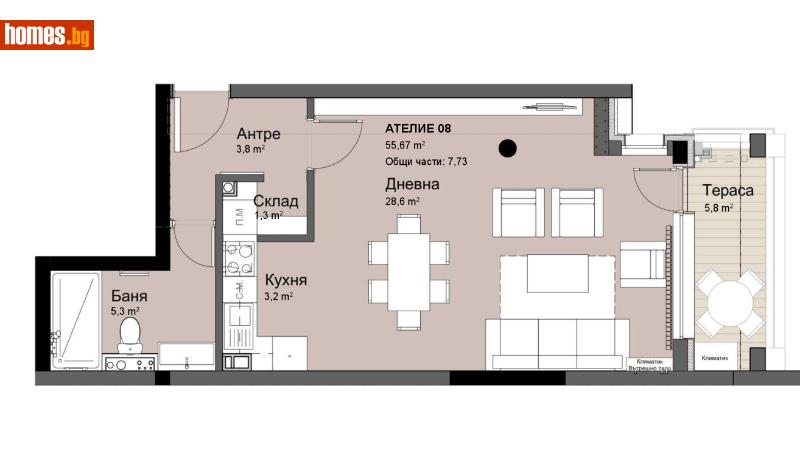 Едностаен, 63m² - Жк. Красно Село, София - Апартамент за продажба - Титан Пропъртис - 116768835